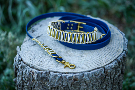 Christmas Woof - Collier Biothane Navy